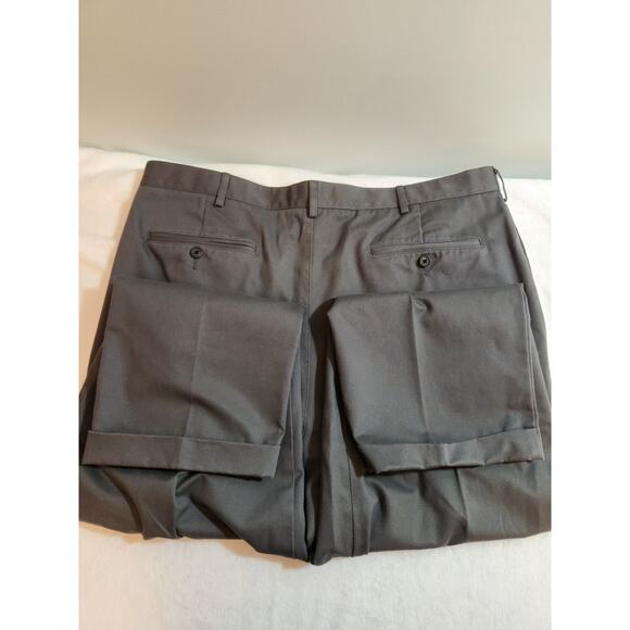 Lands End Pants Mens 42 X 28 Gray Pleated Chino Khaki - Picture 6 of 11